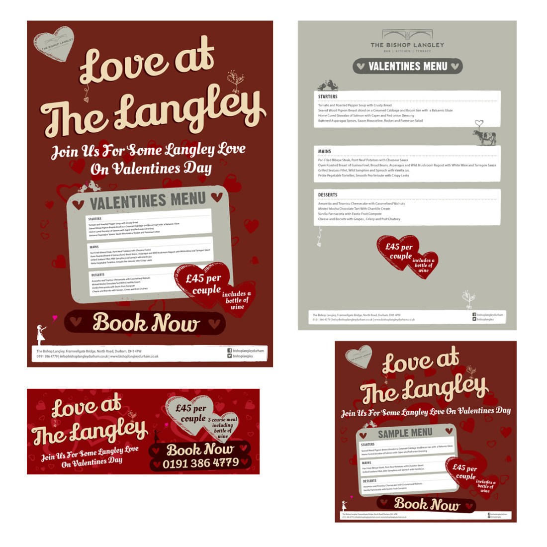 Valentines Day Promotional Package - Poster, Menu, Facebook Cover, Facebook News Feed Splash