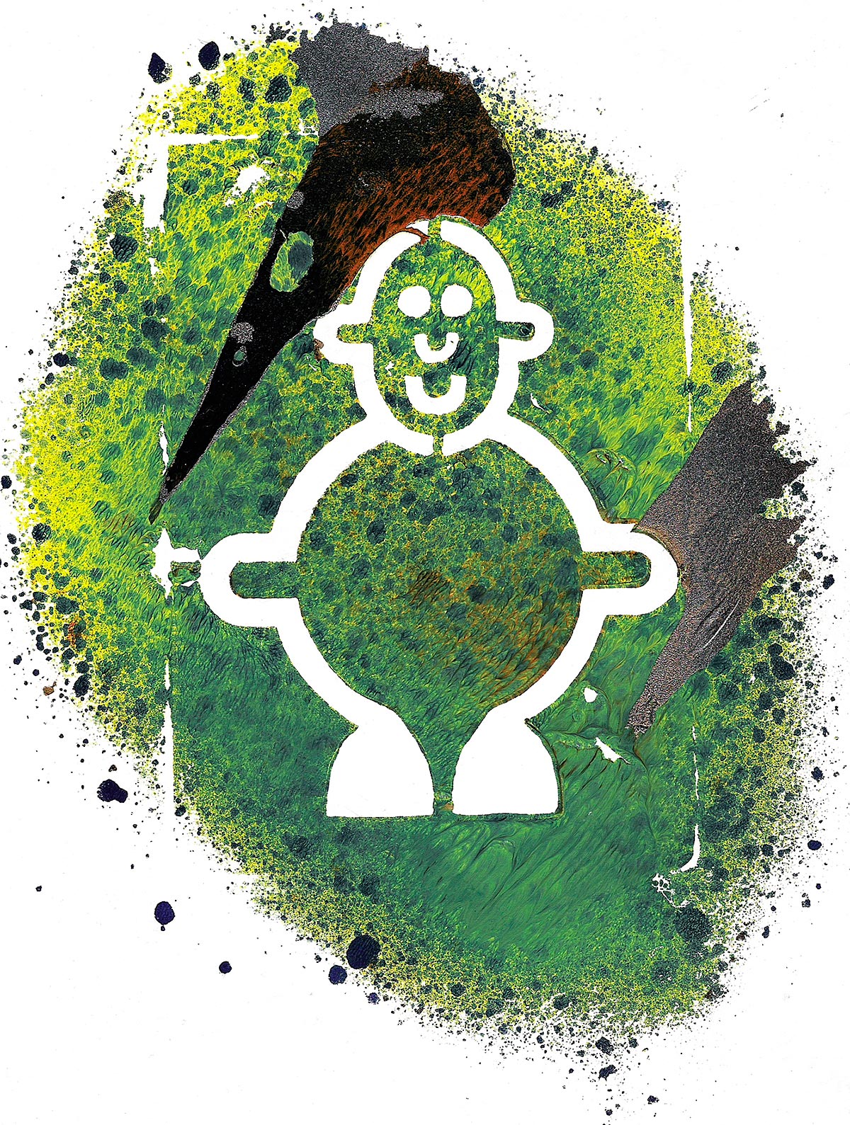 Mr Smileyman Art Print, Stencil