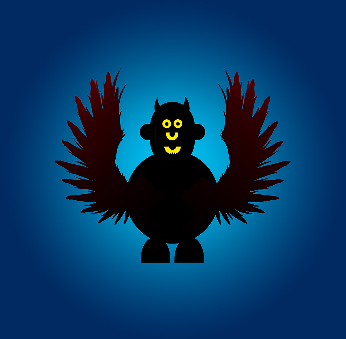 Mr Smileyman Halloween Winged Monster Illustration